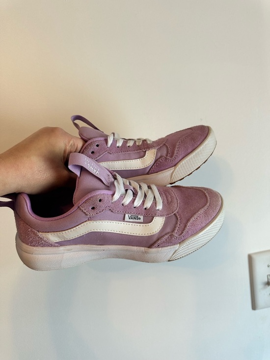 Vans Shoes - Vans Women’s Lilac Suede Low-Top Sneakers with White Stripe